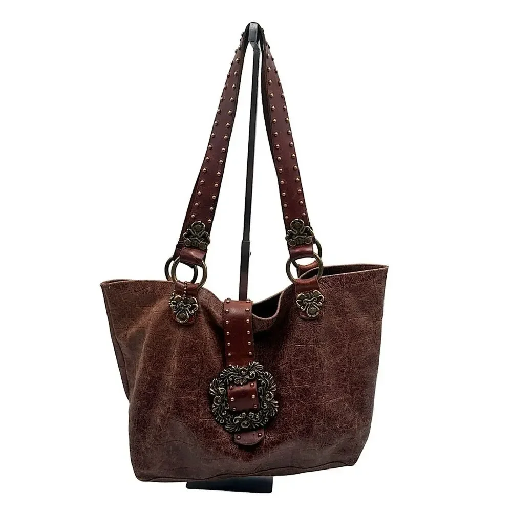 Leatherock USA Genuine Leather Shoulder Bag Chocolate Brown Made in USA